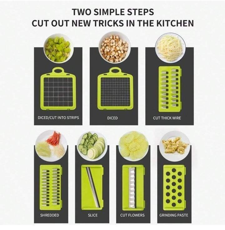 14 in 1 Vegetable Chopper with 8 Blades